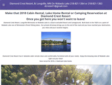 Tablet Screenshot of diamondcrestresort.com